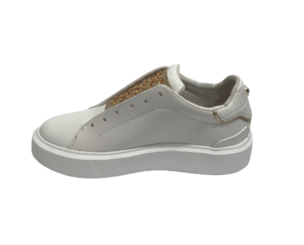 Sneaker Apepazza senza lacci Paris in pelle white/ gold DS22AP10 S2PIMP16