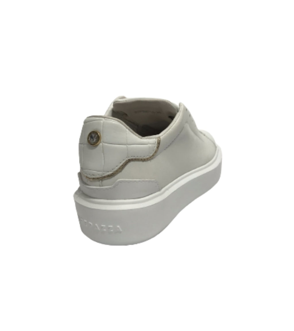 Sneaker Apepazza senza lacci Paris in pelle white/ gold DS22AP10 S2PIMP16