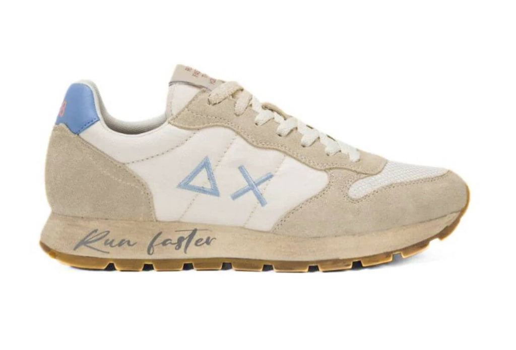 Sneaker running Sun68 Tom Vintage suede/ nylon bianco panna U25SU16 Z44105