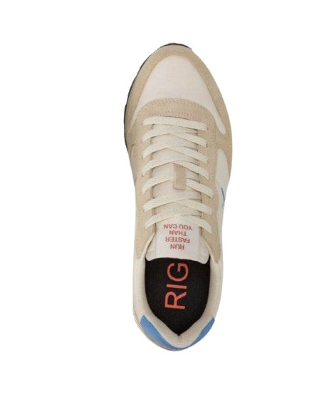 Sneaker running Sun68 Tom Vintage suede/ nylon bianco panna U25SU16 Z44105