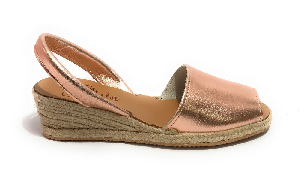 Sandalo minorchina Ska Shoes fondo corda Creta tc 40 laminato rosa DS22SK22