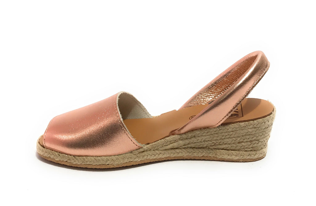 Sandalo minorchina Ska Shoes fondo corda Creta tc 40 laminato rosa DS22SK22