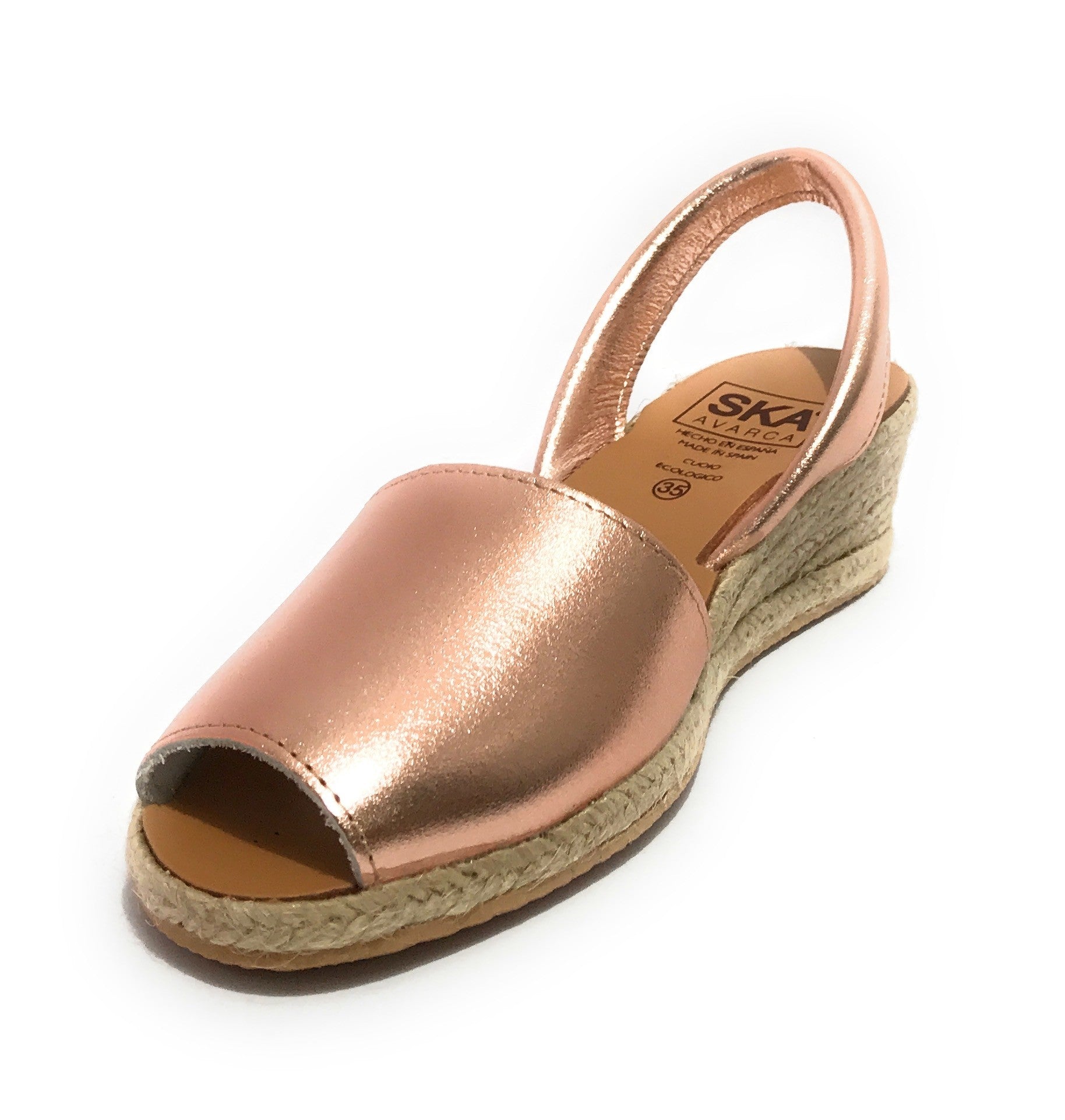 Sandalo minorchina Ska Shoes fondo corda Creta tc 40 laminato rosa DS22SK22