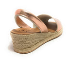 Sandalo minorchina Ska Shoes fondo corda Creta tc 40 laminato rosa DS22SK22