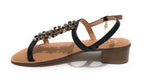 Scarpe donna sandalo Gold&gold con strass nero DS23GG24 GL739
