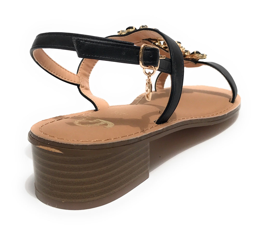 Scarpe donna sandalo Gold&gold con strass nero DS23GG24 GL739