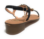 Scarpe donna sandalo Gold&gold con strass nero DS23GG24 GL739