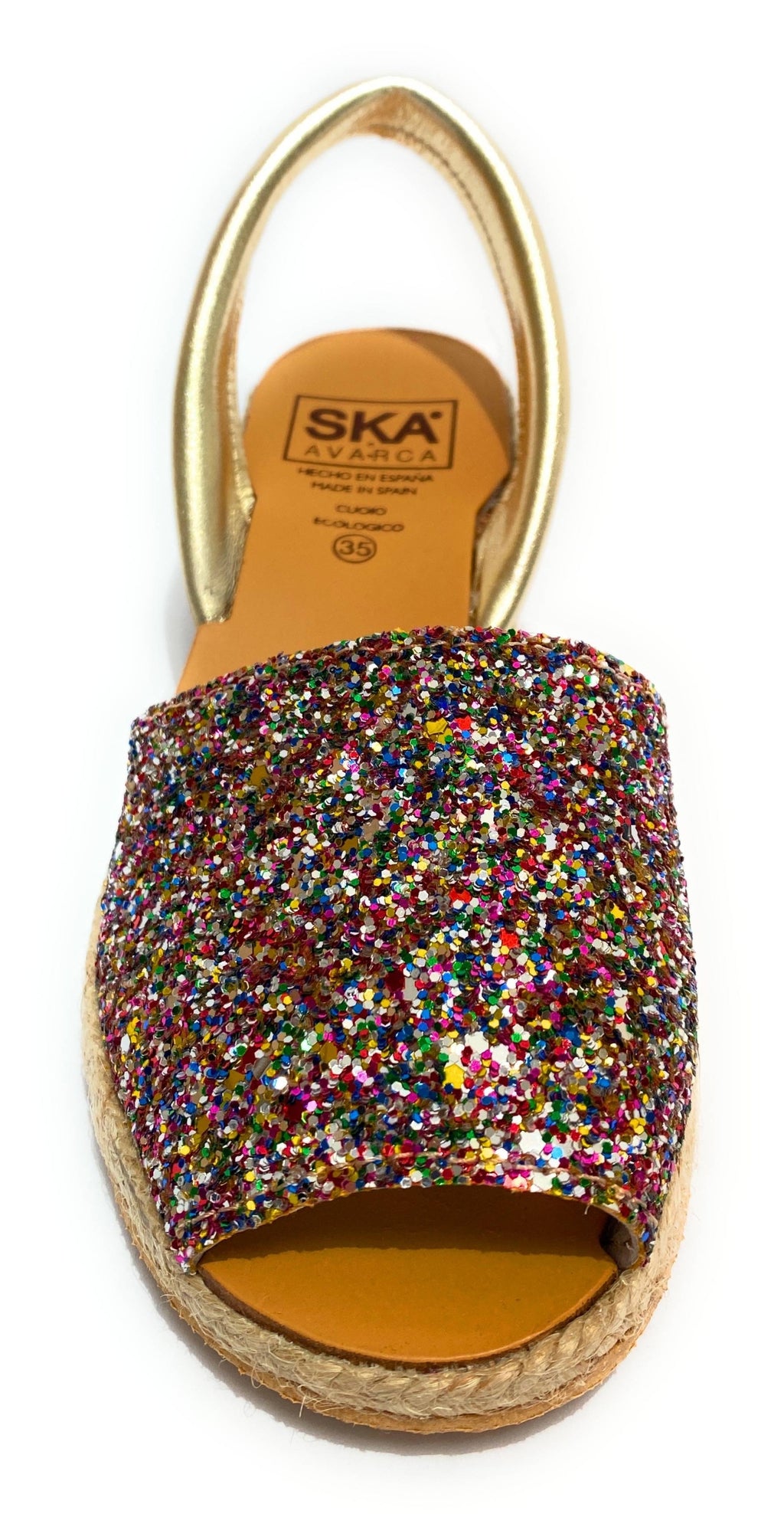 Sandalo minorchina Ska fondo corda mod. Creta tc 40 pelle multi/ glitter DS22SK21