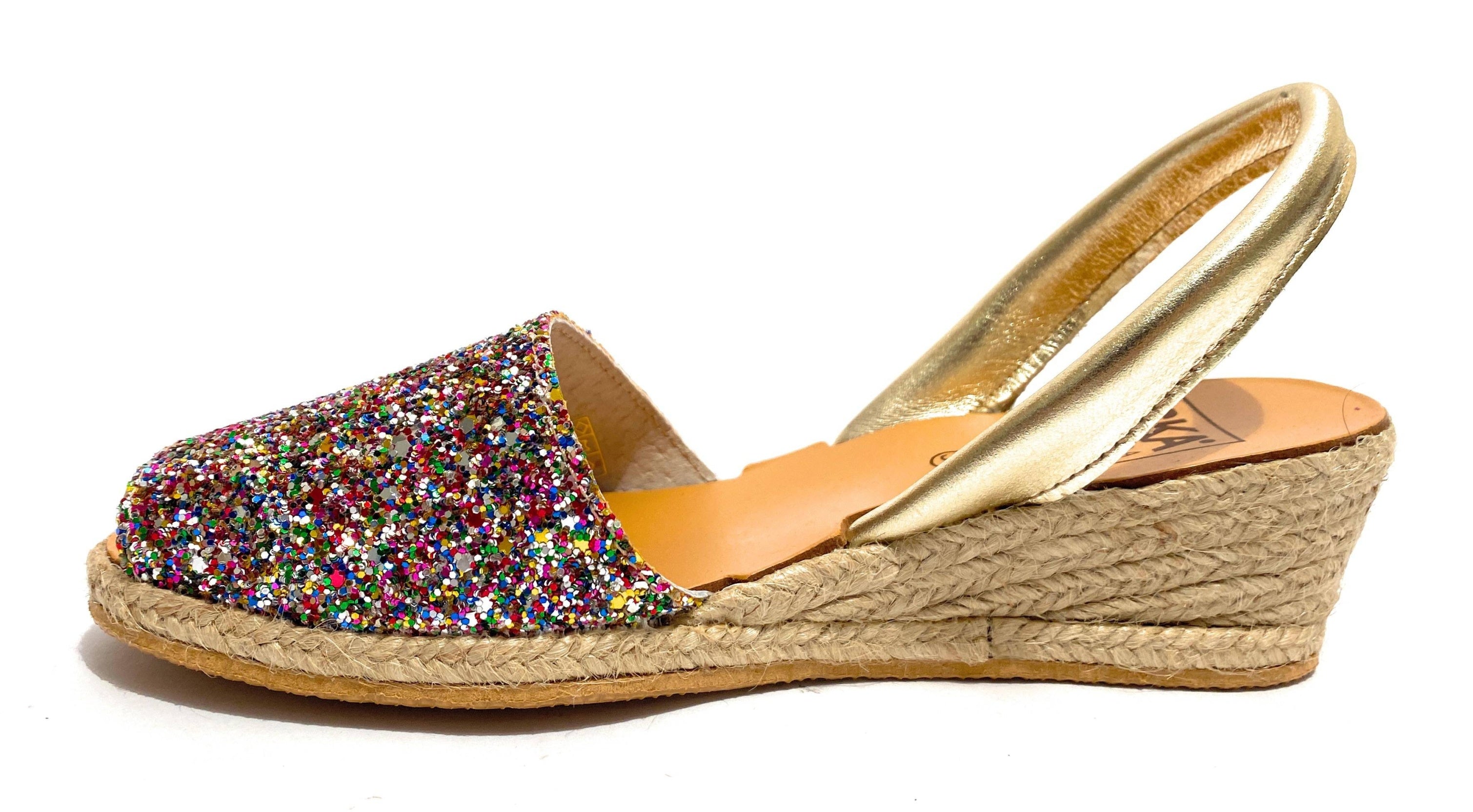 Sandalo minorchina Ska fondo corda mod. Creta tc 40 pelle multi/ glitter DS22SK21