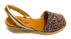 Sandalo minorchina Ska fondo corda mod. Creta tc 40 pelle multi/ glitter DS22SK21