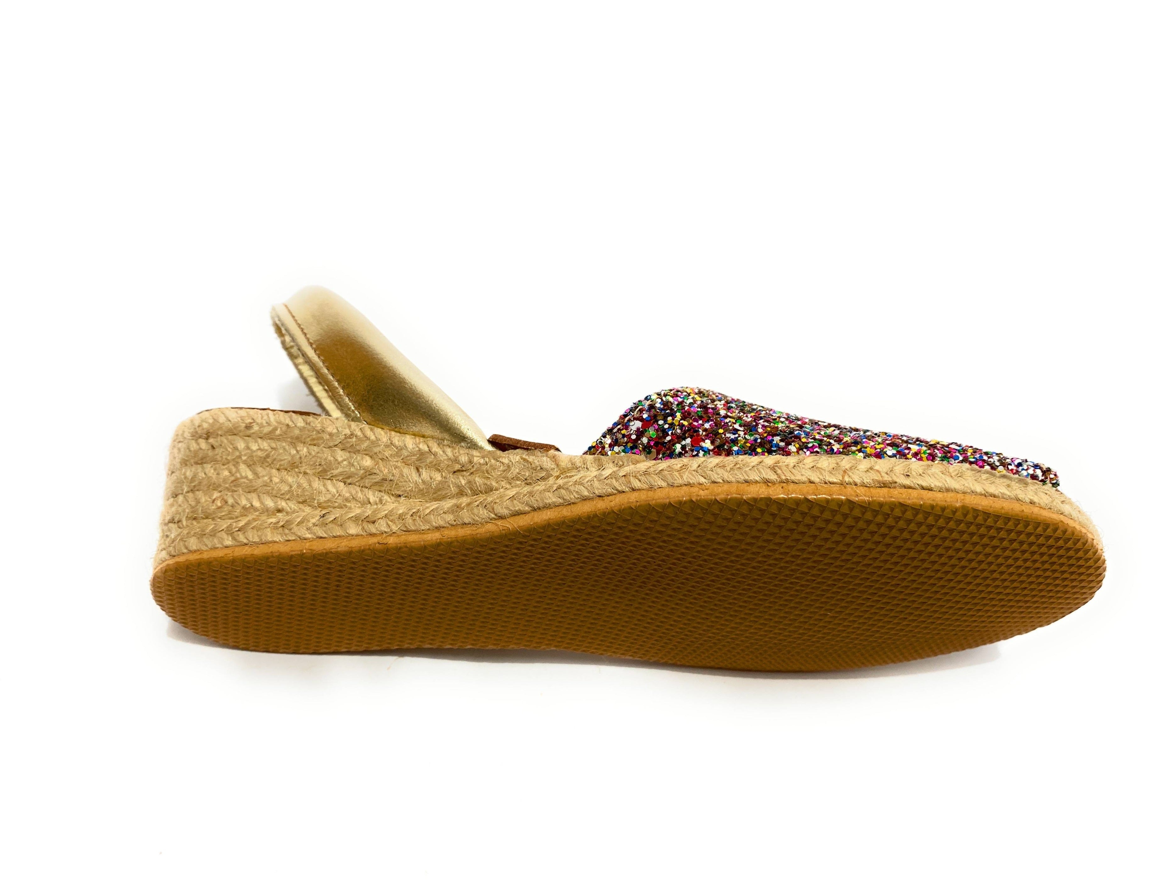 Sandalo minorchina Ska fondo corda mod. Creta tc 40 pelle multi/ glitter DS22SK21