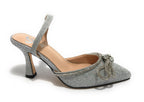 Scarpe donna Gold&gold decollete tallone aperto argento con glitter DS22GG21 GD569