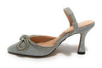Scarpe donna Gold&gold decollete tallone aperto argento con glitter DS22GG21 GD569
