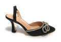 Scarpe donna Gold&gold decollete tallone aperto nero con glitter DS22GG22 GD569