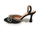 Scarpe donna Gold&gold decollete tallone aperto nero con glitter DS22GG22 GD569