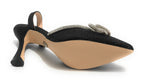 Scarpe donna Gold&gold decollete tallone aperto nero con glitter DS22GG22 GD569