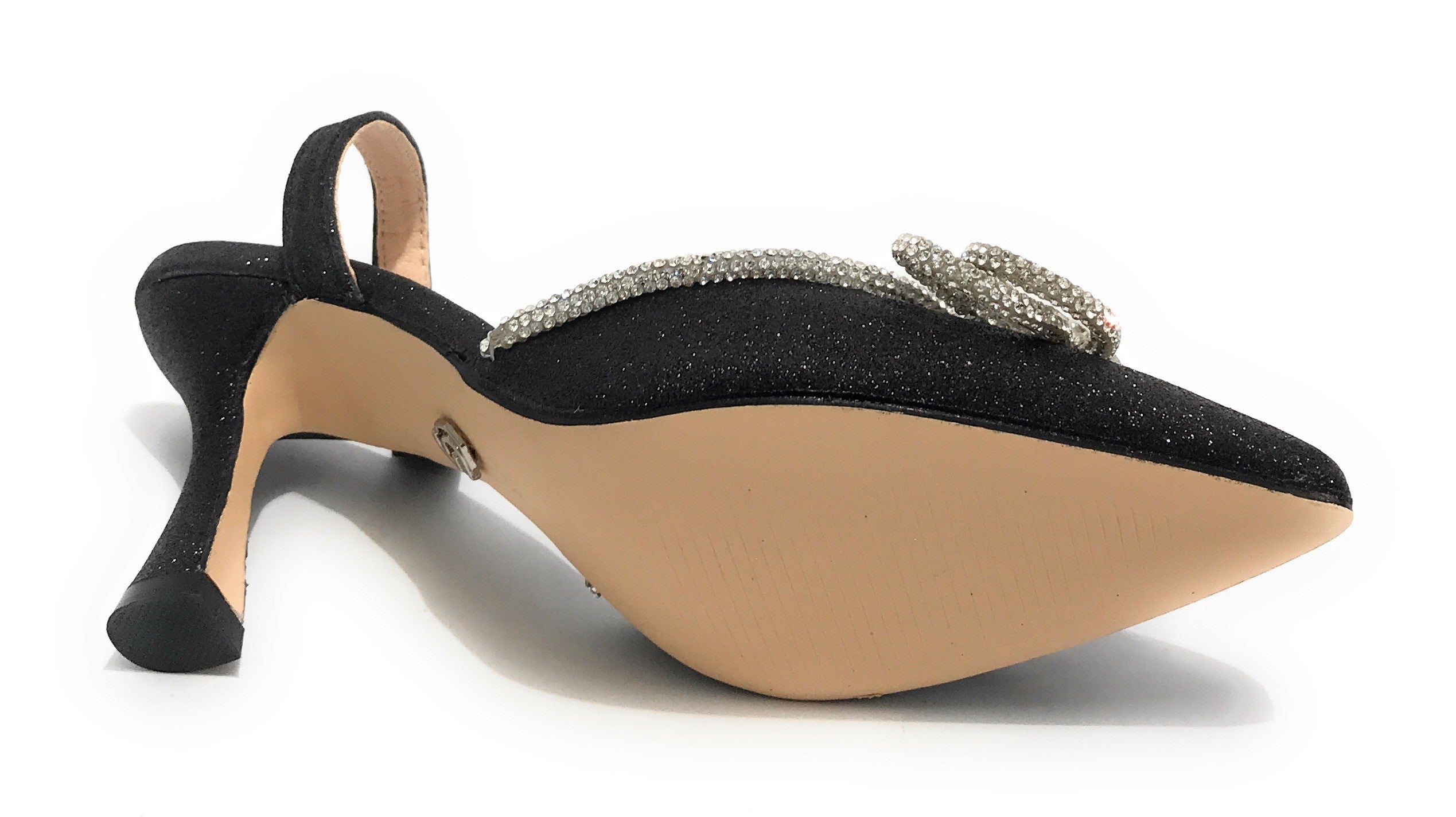 Scarpe donna Gold&gold decollete tallone aperto nero con glitter DS22GG22 GD569
