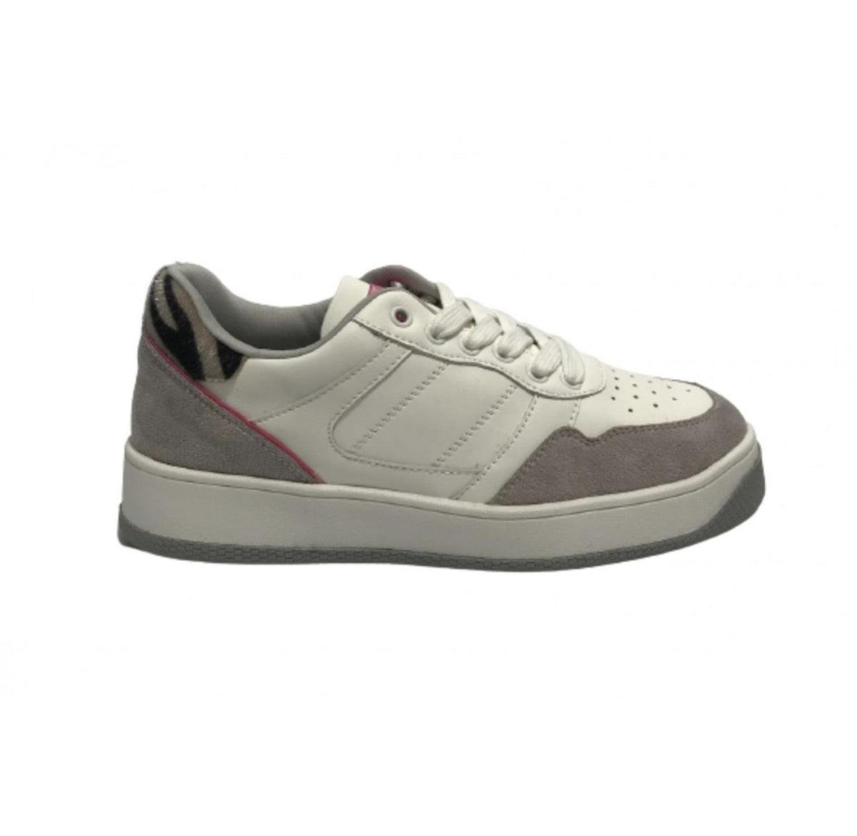 Scarpe donna sneaker Gold&gold ecopelle bianco/ zebrato D23GG01 GB508