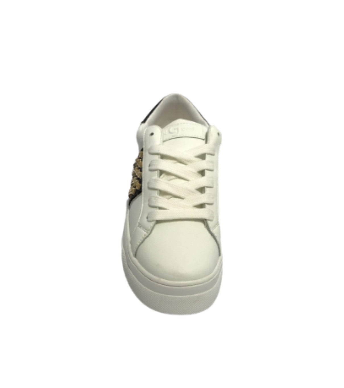 Scarpe donna sneaker Gold&gold ecopelle bianco/ nero con borchie DS22GG01 GB316