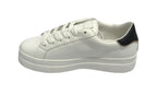 Scarpe donna sneaker Gold&gold ecopelle bianco/ nero con borchie DS22GG01 GB316