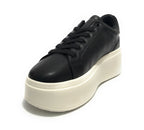 Scarpe donna sneaker Gold&gold a fondo alto in ecopelle nero D23GG06 GB590