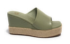 Scarpe donna Gold&gold sandalo con zeppa ecopelle verde DS23GG19 GD689