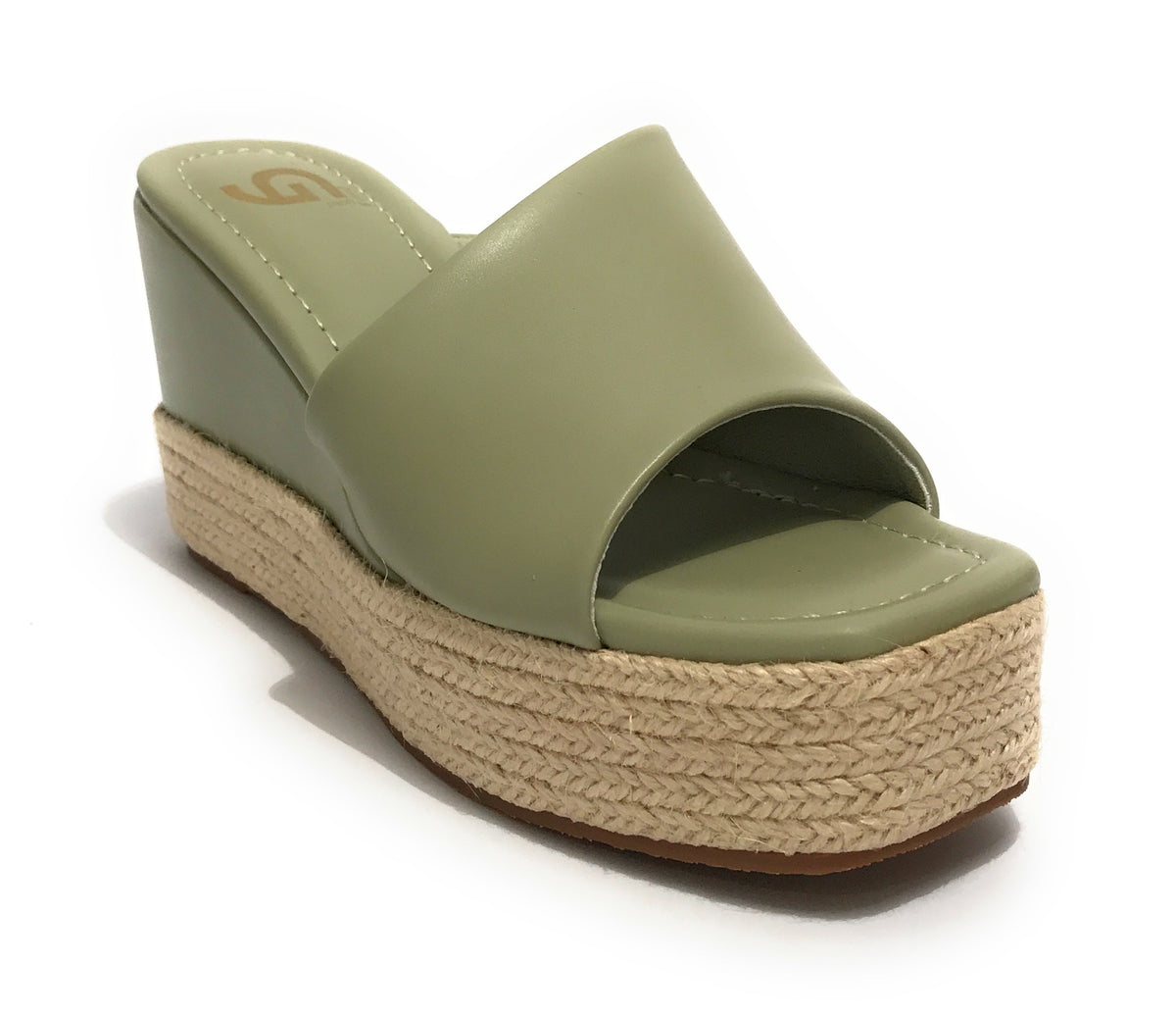 Scarpe donna Gold&gold sandalo con zeppa ecopelle verde DS23GG19 GD689