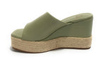 Scarpe donna Gold&gold sandalo con zeppa ecopelle verde DS23GG19 GD689