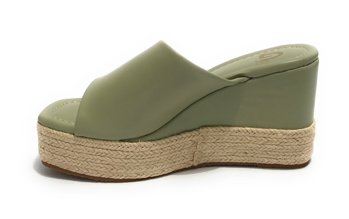 Scarpe donna Gold&gold sandalo con zeppa ecopelle verde DS23GG19 GD689