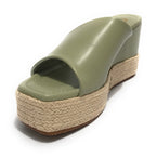 Scarpe donna Gold&gold sandalo con zeppa ecopelle verde DS23GG19 GD689
