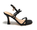 Scarpe donna Gold&gold sandalo con tacco ecopelle/ strass nero DS23GG41 GD772