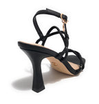 Scarpe donna Gold&gold sandalo con tacco ecopelle/ strass nero DS23GG41 GD772