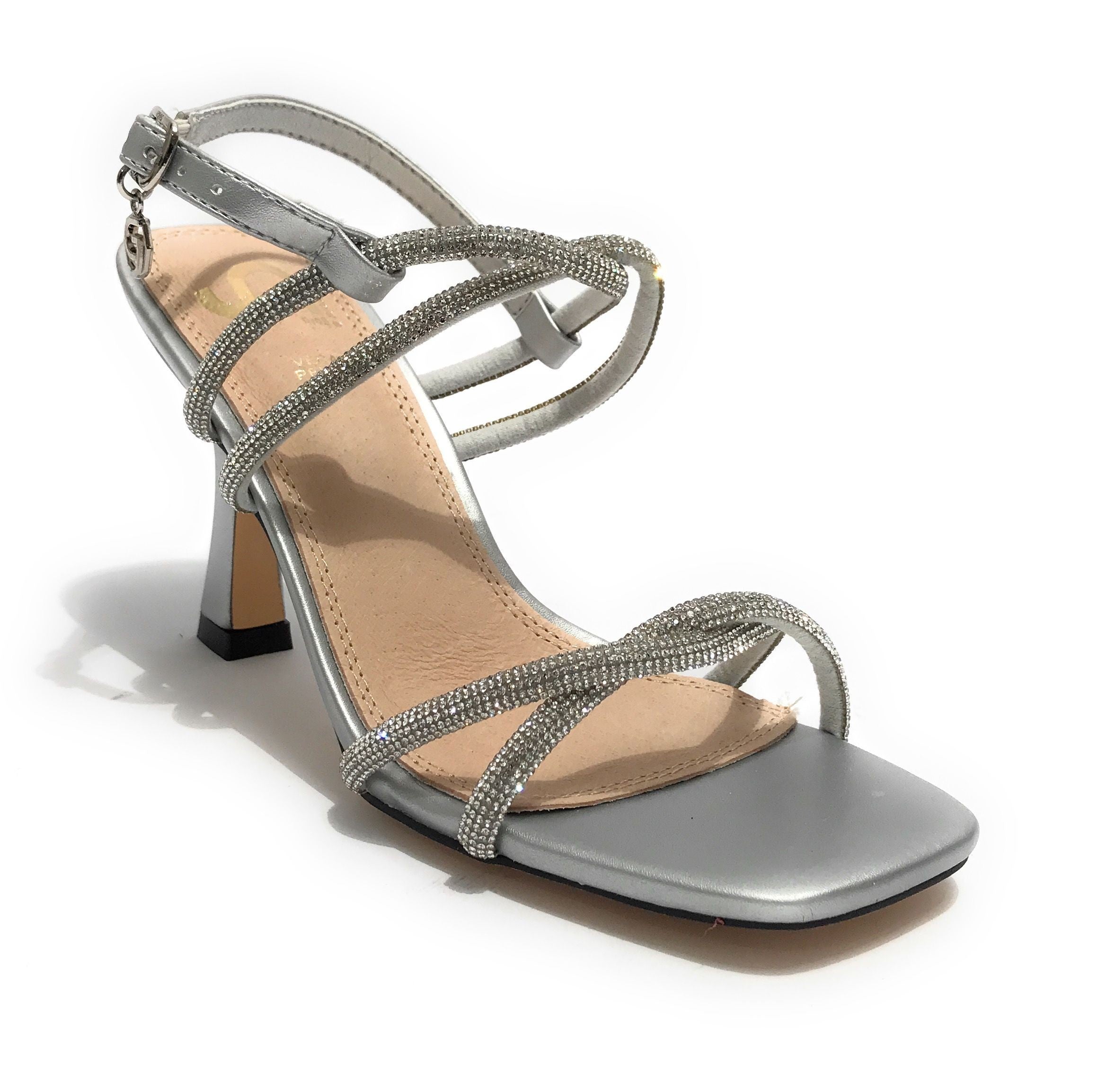Scarpe donna Gold&gold sandalo con tacco ecopelle/ strass silver DS23GG43 GD772