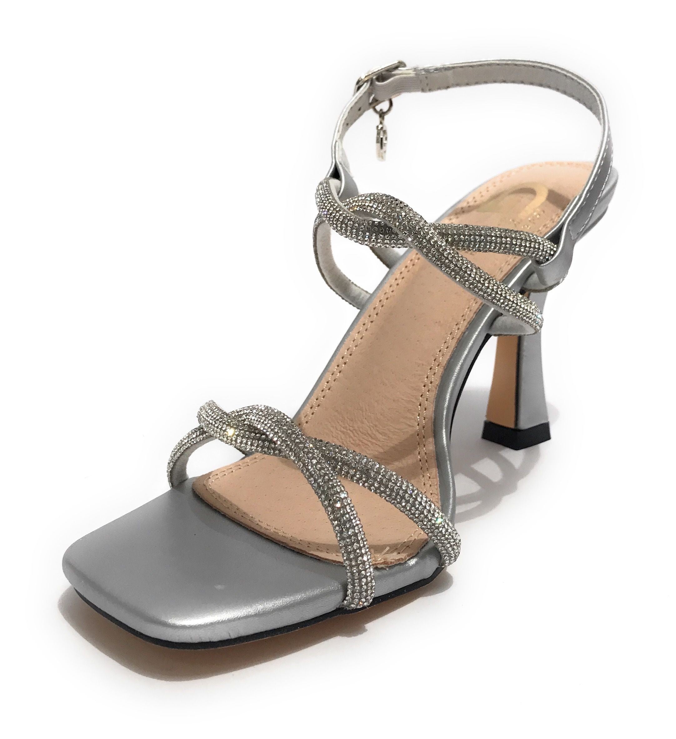 Scarpe donna Gold&gold sandalo con tacco ecopelle/ strass silver DS23GG43 GD772