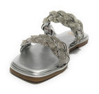 Scarpe donna Gold&gold ciabatta in ecopelle con strass silver DS23GG53 GP23-476