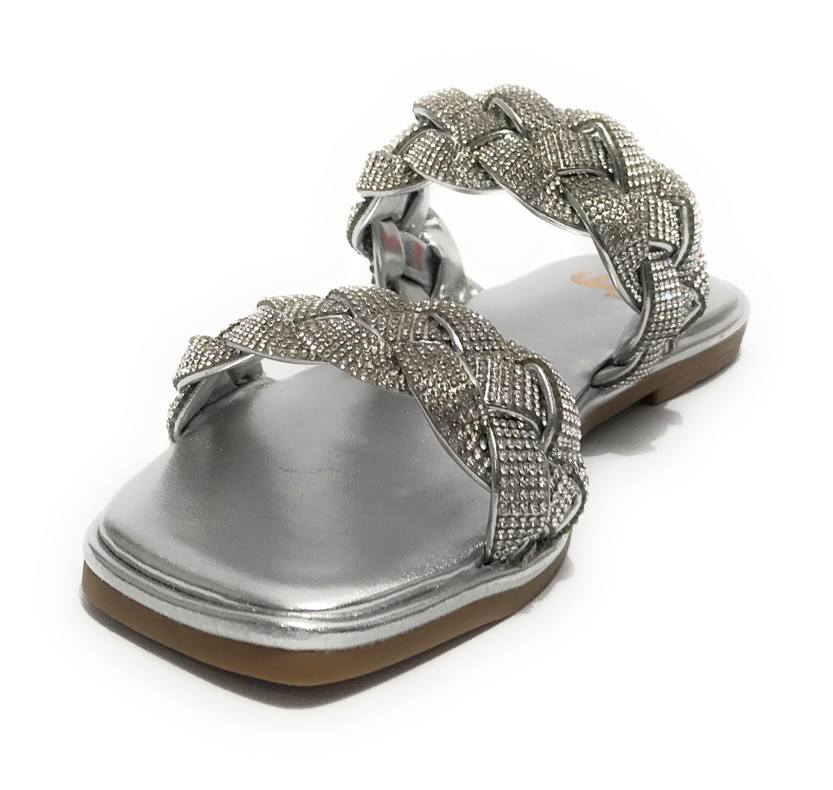 Scarpe donna Gold&gold ciabatta in ecopelle con strass silver DS23GG53 GP23-476