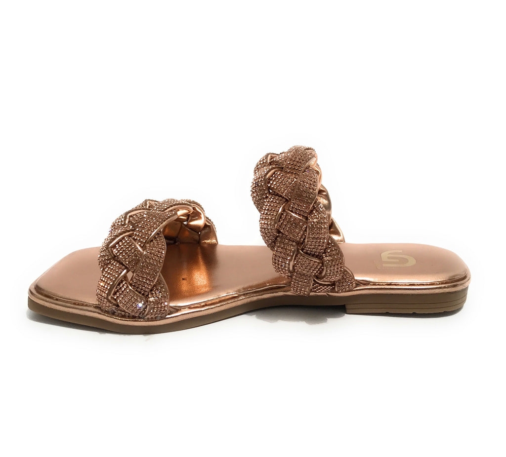 Scarpe donna Gold&gold ciabatta in ecopelle con strass rosa DS23GG56 GP23-476