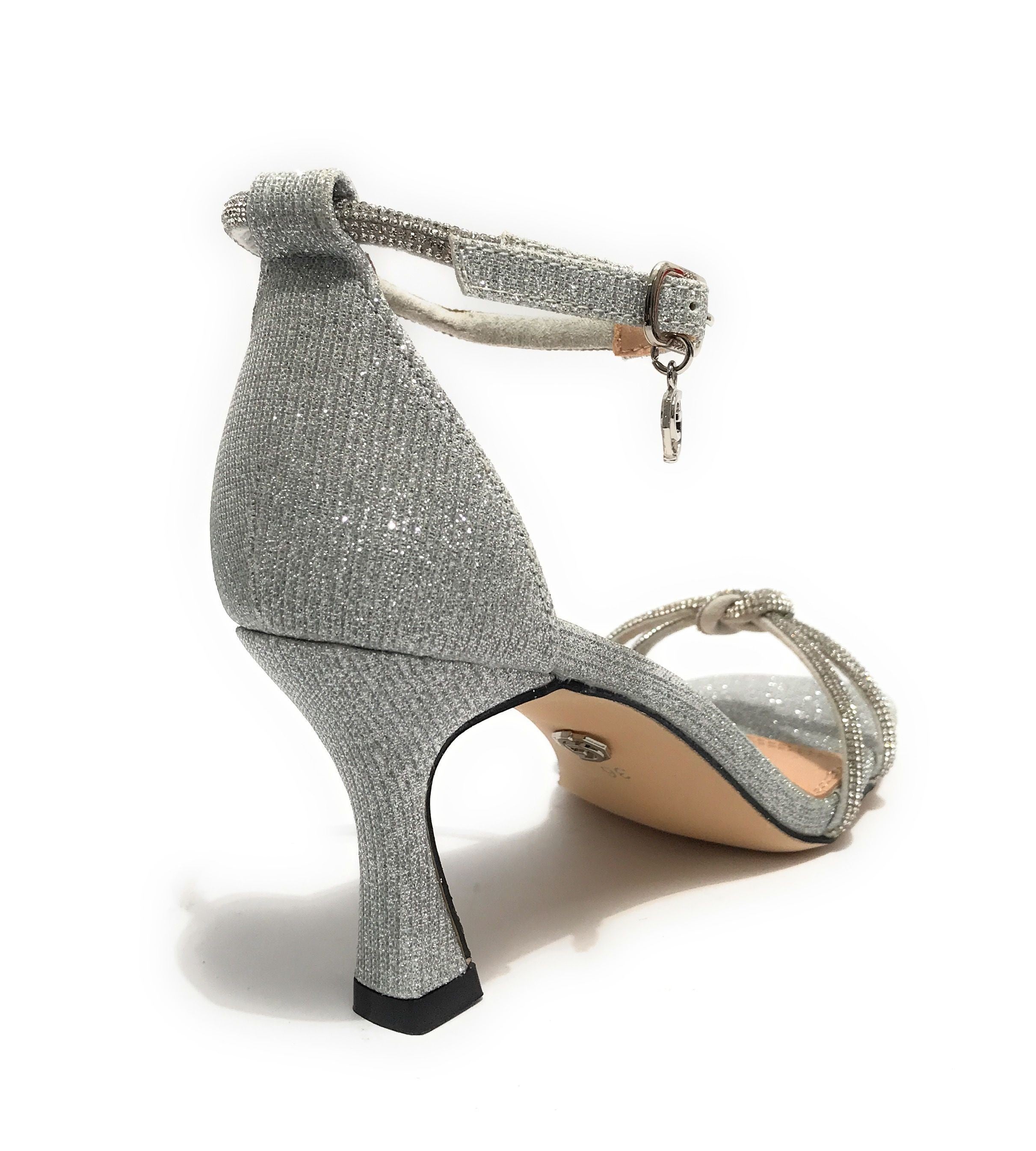 Scarpe donna Gold&gold sandalo con tacco lurex silver DS23GG57 GP23-439