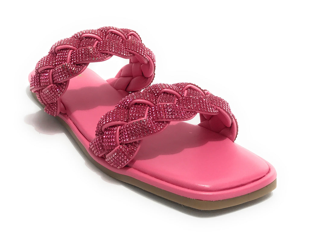 Scarpe donna Gold&gold ciabatta in ecopelle con strass fuxia DS23GG65 GP23-476