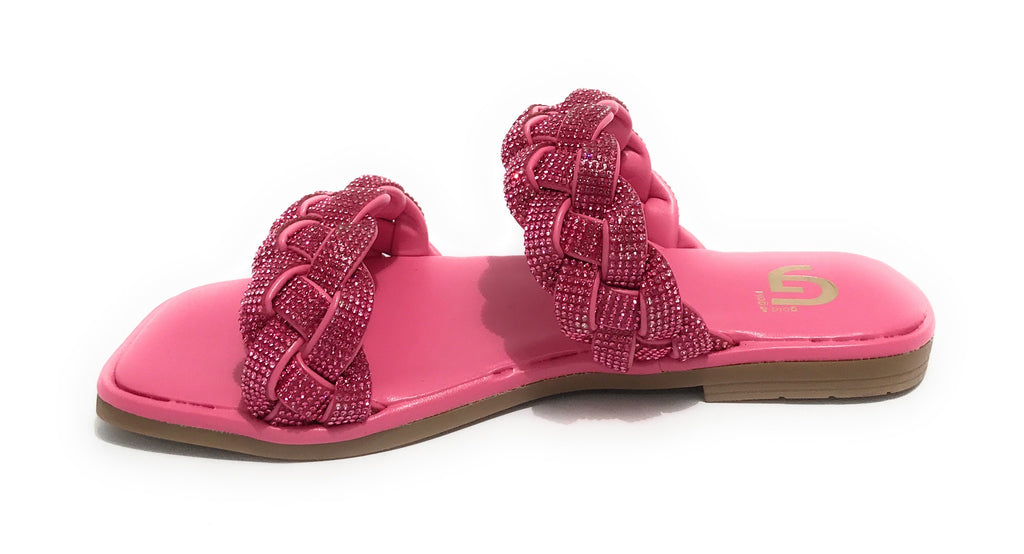 Scarpe donna Gold&gold ciabatta in ecopelle con strass fuxia DS23GG65 GP23-476