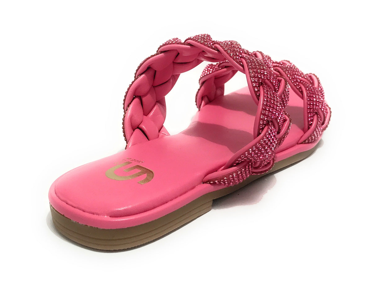 Scarpe donna Gold&gold ciabatta in ecopelle con strass fuxia DS23GG65 GP23-476