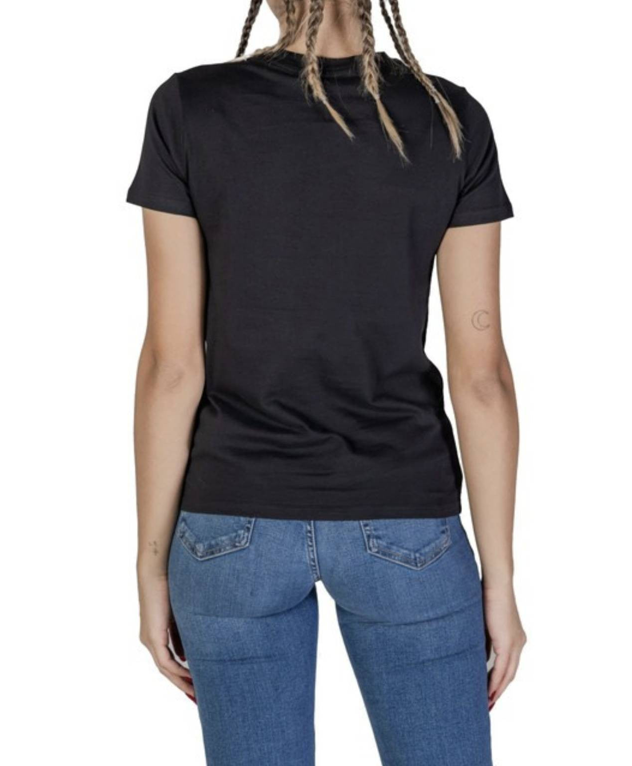 T-shirt donna Guess logo pizzo nero ES25GU45 W5RI08K9RM1