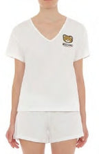 Set t-shirt e pantaloncino donna Moschino bianco ES25MO08 V6A7807 4410 0001