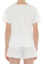Set t-shirt e pantaloncino donna Moschino bianco ES25MO08 V6A7807 4410 0001