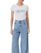 T-shirt donna Liu Jo bianco/jeans ES25LJ10 VA5154 JS003