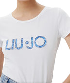 T-shirt donna Liu Jo bianco/jeans ES25LJ10 VA5154 JS003
