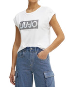T-shirt donna Liu Jo bianco/strass ES25LJ17 VA5151 JS923