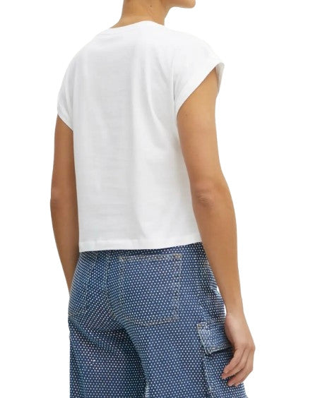 T-shirt donna Liu Jo bianco/strass ES25LJ17 VA5151 JS923
