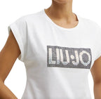 T-shirt donna Liu Jo bianco/strass ES25LJ17 VA5151 JS923