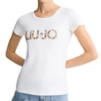 T-shirt donna Liu Jo bianco/animalier ES25LJ21 VA5154 JS003